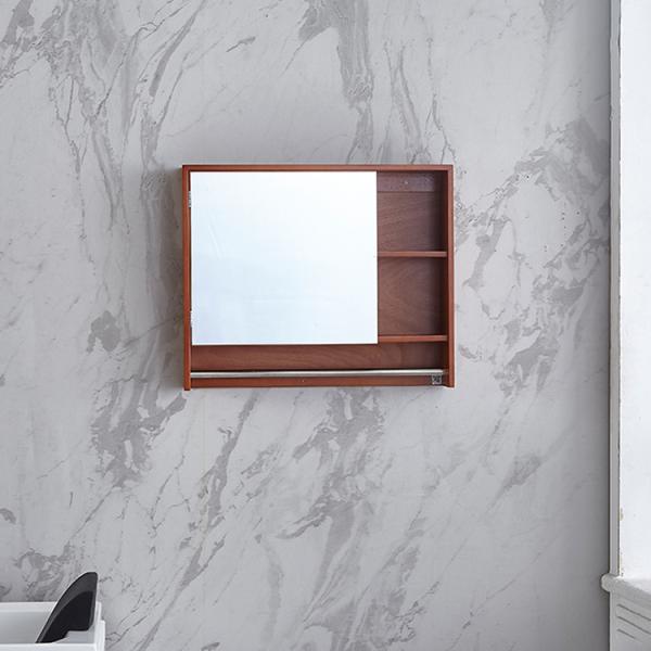 Buy Removable Hanger 3mm Thick Bathroom Makeup Mirror Rubber Wood at wholesale prices