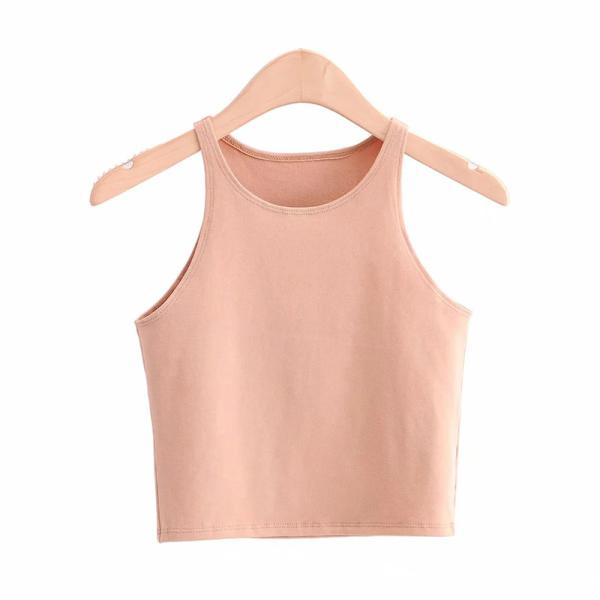 The New Summer 2022 Round Neck Sleeveless Vest In Solid Color