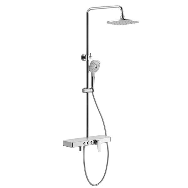 Buy Chrome Plated Brass Shower Set Bathroom With Rainfall Shower Head at wholesale prices