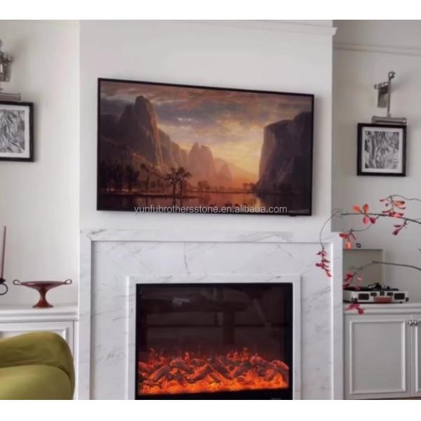 Coal Fireplaces Modern Italian Style Marble Sofitel Fireplace Mantel for Indoor Decor