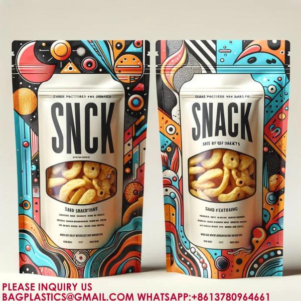 Packaging Zip Resealable Stand Up Pouch Food Packing Candy Biscuit Nut Aluminum Foil Bag