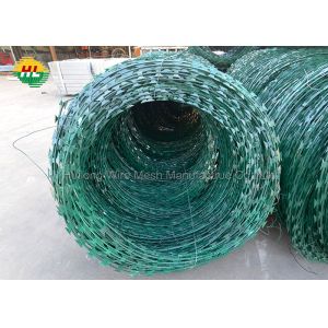 2.5mm Concertina Wire Fence Green PVC Coated with Rectangle Shape Hole