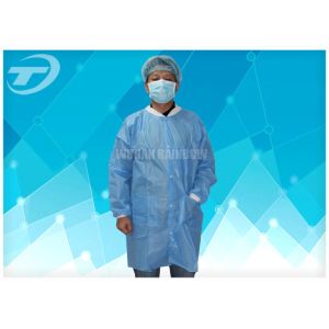 Lab / Pharmaceutical Cleanroom Disposable Protective Clothing White Dust Proof