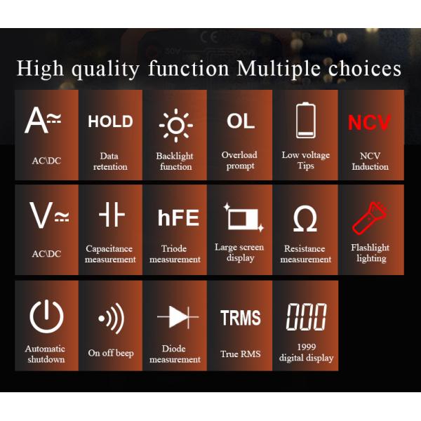 VC9808+ VICTOR Digital Multimeter 2000uF Capacimeter 10MHz Frequency