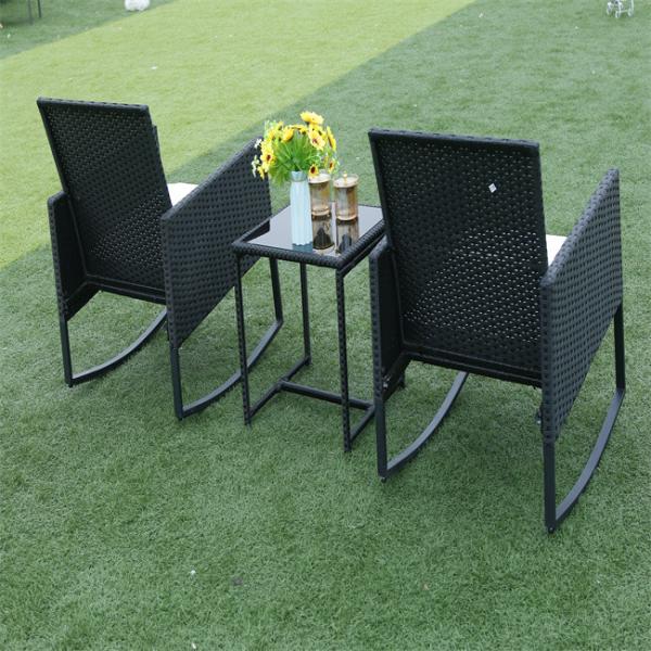 PE Rattan Woven 3 Set Table Chair Hot Sale Best Design swing chair Outdoor Furniture Set High Quality 300 Kg Capacity