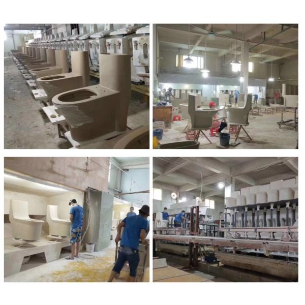 Dual-Flush Modern Ceramic Toilet Two Pieces WC in Bathroom White