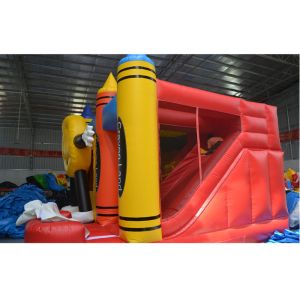 Commercial Grade Inflatable Bounce House 100% PVC Crayon Jump Combo