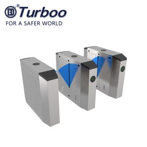 Automatic Fingerprint Pedestrian Flap Barrier Turnstile Waist High PC Acrylic