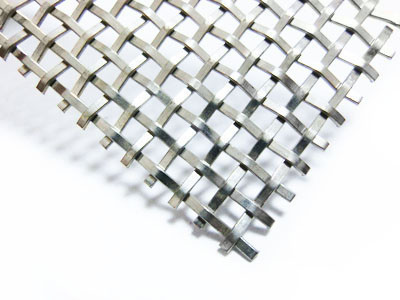 Durable Stainless Steel Woven Wire Cloth , Architectural Mesh Fabric Square