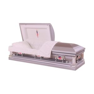 China High Strength Metal Casket White Velvet Interior L83*W28*H23.25 Dimension on sale