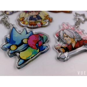 Custom manufacture made cartoon acrylic transparent epoxy charm resin keychain
