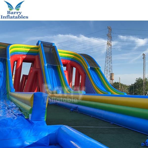 Buy Fire Proof Outdoor Backyard Inflatable Water Slides Games For Jumping at wholesale prices