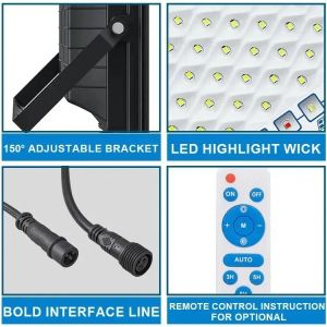 72 Lamp Beads Solar LED Flood Security Light Battery Operated Outdoor 50w Solar