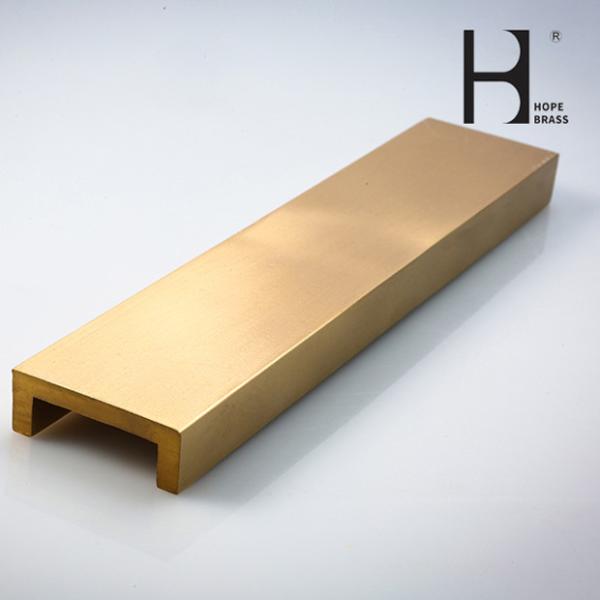 Buy Brushed Wear Resistant Brass U Profile , C38000 Brass Tile Trim at wholesale prices