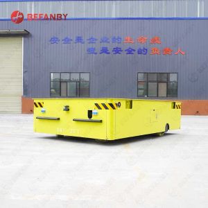 PU Wheels 20 Ton Steerable Trackless Trolley with Steel Materials