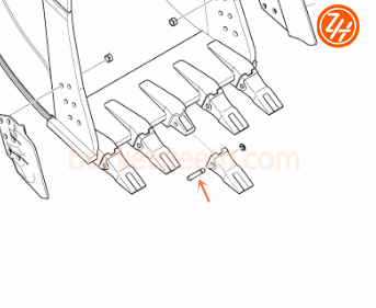 2713-1219 DH300 115mm Excavator Bucket Teeth Pins 2705-1021 713-00054