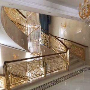 Laser Cut Metal Stair Railing Oxidation Stainless Steel Step Railing