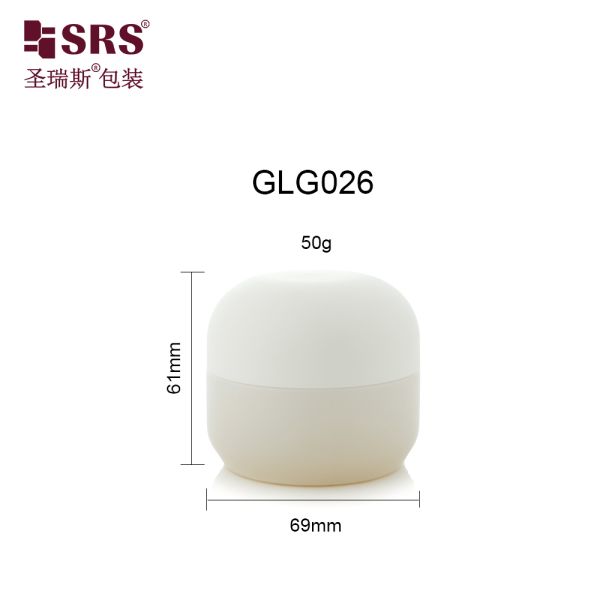 GLG026 50g Cute Round Bottom Round Cap Empty Cosmetic Glass Jar For Cream Facial Care Product