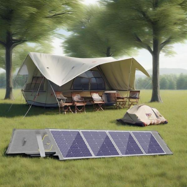 Portable 4 Fold Solar PV Panel 200W with Mono Cells and Waterproof Fabric for