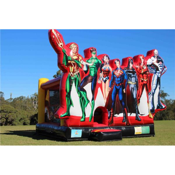 PVC Waterproof Inflatable Justice League Jumping Castle Moonwalks For Kids / Children