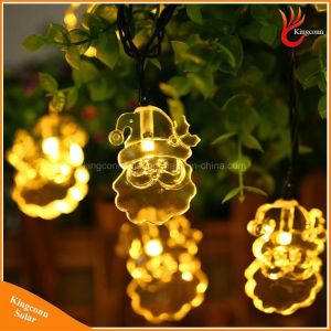 IP44 20 LEDs Solar String Lights 8 Charging Time For Outdoor Santa Christmas