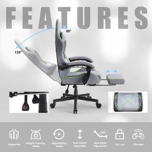 350LBS Reinforced Base Big and Tall Ergonomic Office Computer Chair with 3 Gas Lift