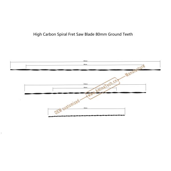 High Carbon Spiral Fret Saw Blade 80mm Ground Teeth,Power Cut for Carton Moulder, Carving Hole on Wood or PVA