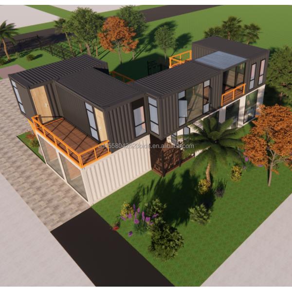 EU 20ft Container Combination Hotel Mobile Wooden House Modern Simple Style Galvanized Steel Bending 180g Steel Frame