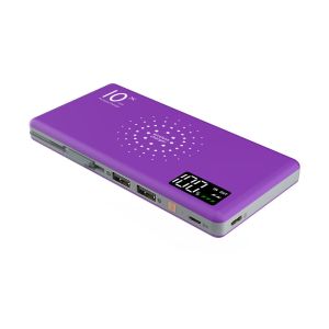 LCD Screen QI Wireless Power Bank 10000mAh with Built-in 3-IN-1 Cable Pocket