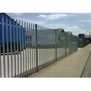 Hot Dip Galvanized Metal Palisade Fence D Pale 65mm Highway 2.0mm Thickness