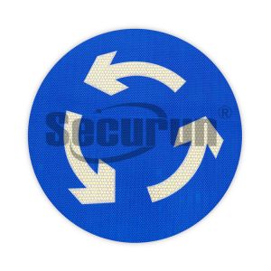 Reflective Lanes Road Roundabout Ahead Sign Aluminum OEM