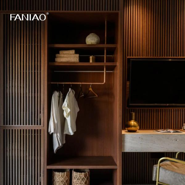 Buy Custom Wooden Closet Hotel Wardrobe with DTC Hardware and Plywood at wholesale prices