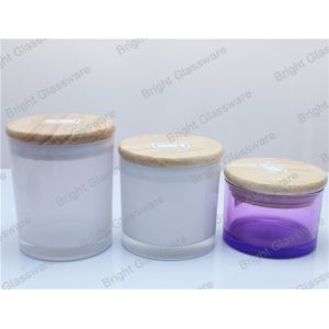 Quality best design glass candle holder with wooden lid for wedding decorative for sale