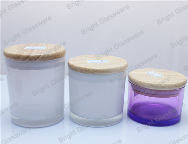 best design glass candle holder with wooden lid for wedding decorative