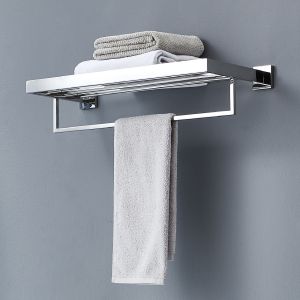 SUS304 Bathroom Towel Racks Concealed Hotel Shower Shelf Polished
