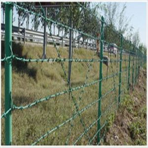 10kg 2.5mm Diameter Razor Wire Concertina Green / Silver Barbed