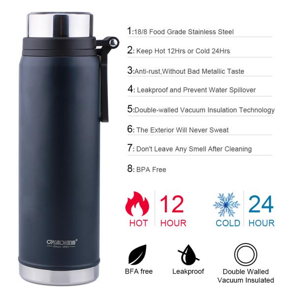 2 Liter 1.4L/1.8L Vacuum Sports Bottle Vacuum Travel Pot Insulated Thermos Flasks For Outdoor Camping