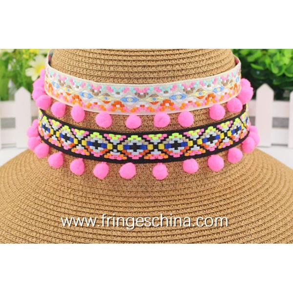 Machine producing OEM wholesale beautiful fabric drapery trimmings beaded pom pom fringes