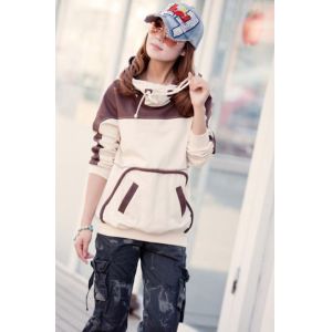 Ladies Hooded Sweatshirts , Custom With Two Pokets Waterproof