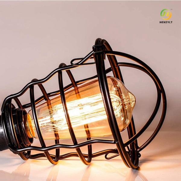 American Retro Restaurant Corridor Iron Cage Black Ceiling Lamp