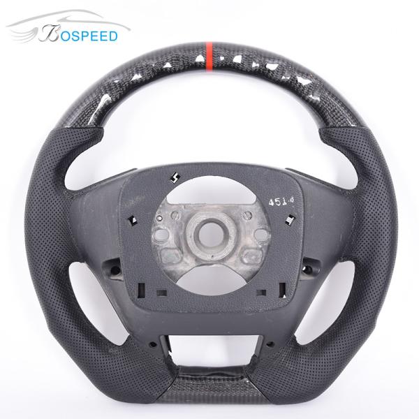 Sports Cr V Honda Carbon Fiber Steering Wheel Red Stitch Plain Weaving