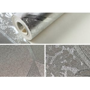 Moisture Proof Modern Removable Wallpaper with Silver Geometric Pattern