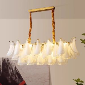 Modern Glass LED Pendant Light for Living Room E14 Base