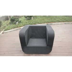 3 Seat Grey Outdoor Rattan Sofa With Power Coated Aluminum Frame
