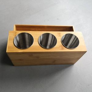 Customized Bamboo Bathroom Storage Rack Hair Appliance Organizer