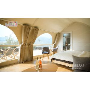 Waterproof Shell Shape Luxury Glamping Tent Wind Load 120km/h