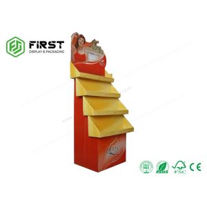 Custom Retail Folding Corrugated Cardboard Floor Display Shelf For Promotion