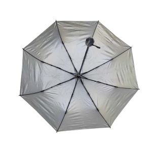Digital Printing Manual Open Silver Coated 3 Folding Umbrella