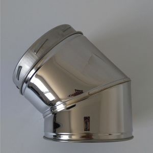 Twin Wall 6 Inch Twist Lock Insulated 45 Degree Bend For Fireplace Chimney