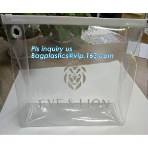 Cosmetic Packaging Customized Clear PVC Travel Slider Bag/Manufacture pvc